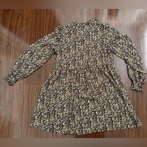 SHEIN Brown Floral Pattern Dress high neck long sleeve size small